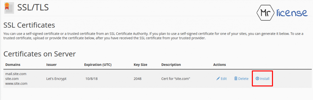 Certificates on Server